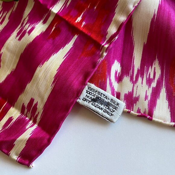Chanel Vintage 100% Silk Scarf Floral Print Square 34” Pink - Picture 2 of 6